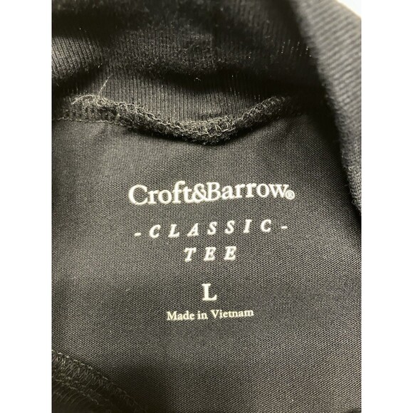 Croft & Barrow Mens Black Mock Neck Tee Size Large NWT - Picture 2 of 7